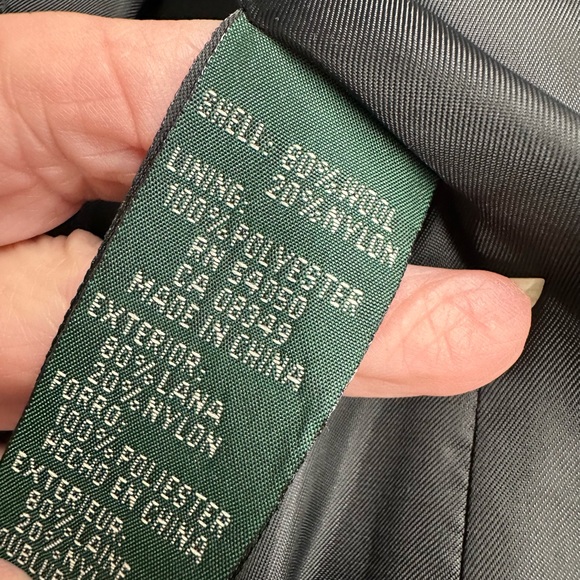 Ralph Lauren Women's WOOL Charcoal Trench Coat - Picture 5 of 7